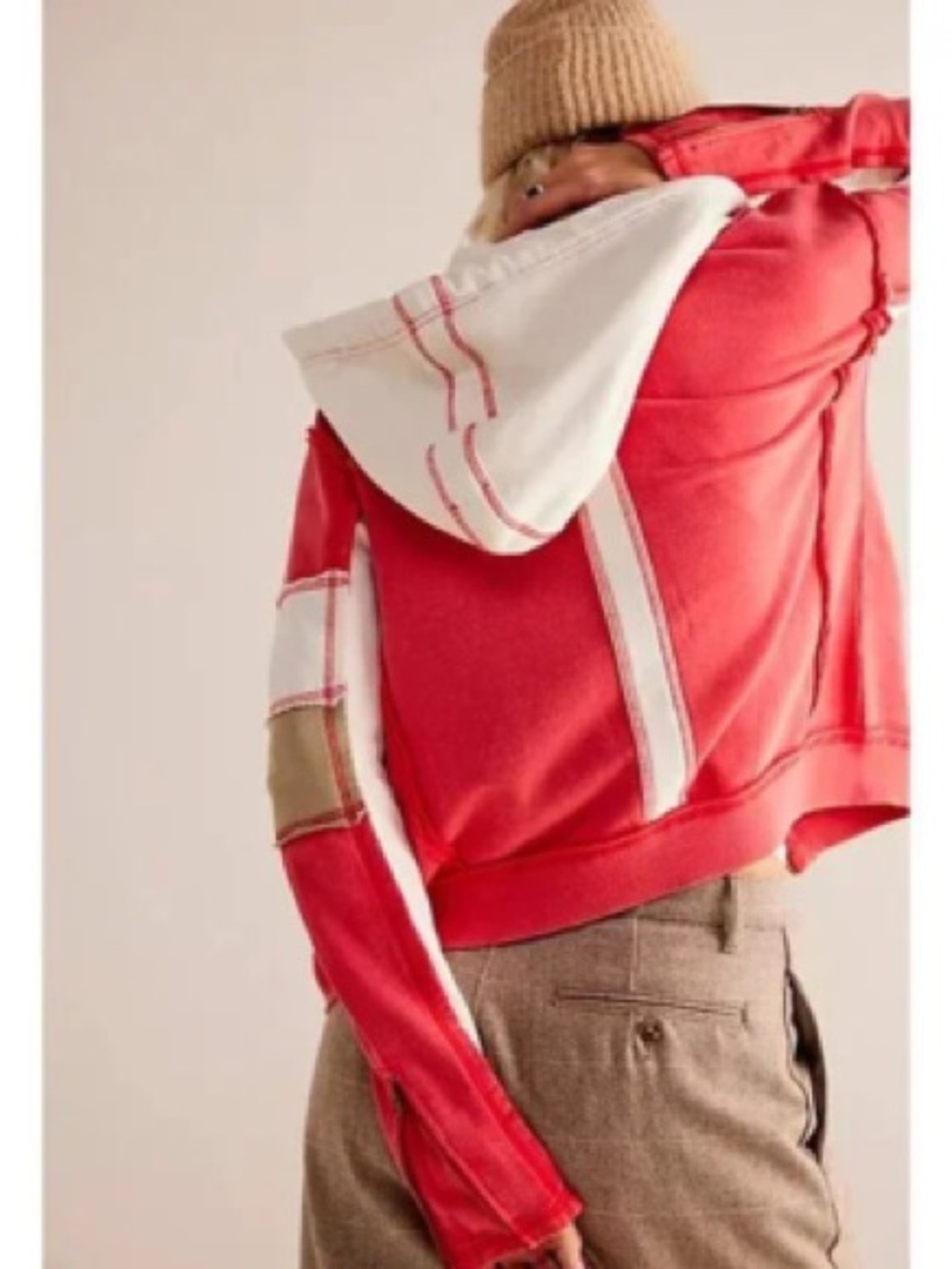 Free People We The Free Cori Moto Colorblock Zip Hoodie Jacket Small Festival - Picture 2 of 13